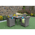 Elegante Design De Resina Sintética Rattan Café e Jantar Set Para Outdoor Garden Patio Wicker Furniture